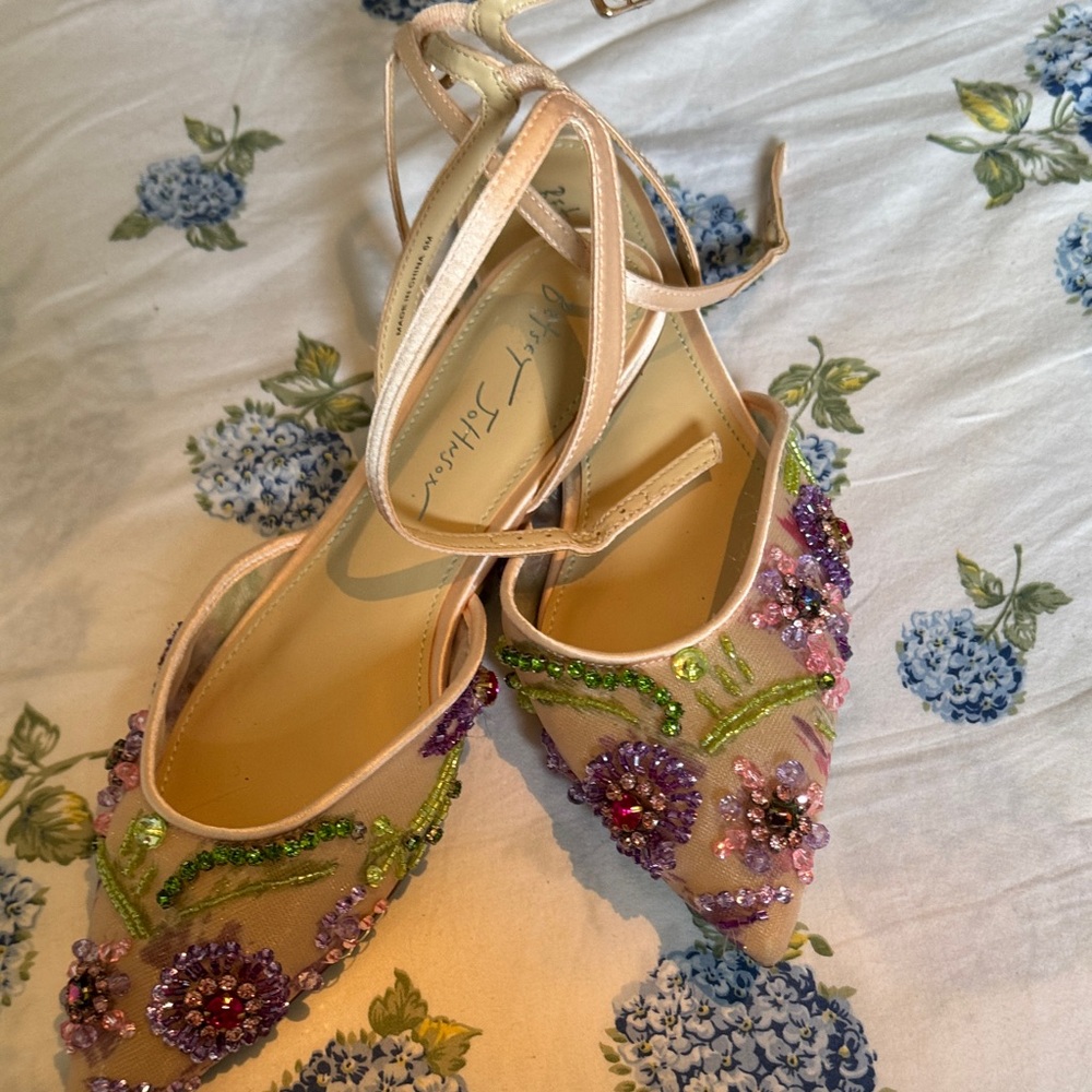 Betsey Johnson Floral Embellished Heels - Pink and Purple